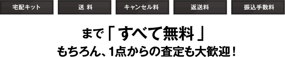 宅配キット、送料、キャンセル料、返送料、振込手数料